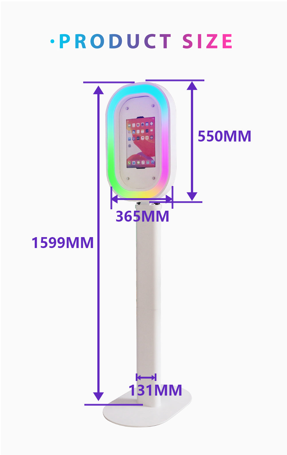Oval RGB iPad Photo Booth | Lightweight, Customizable, and Ready for Events