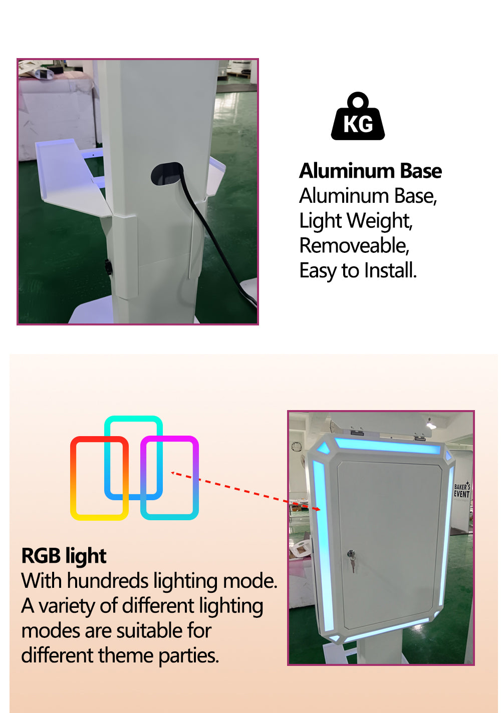 Surface Pro/iPad DSLR Photo Booth | RGB LED Event Booth with Flight Case
