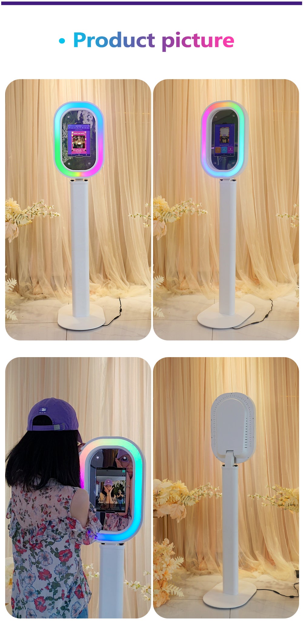 Oval RGB iPad Photo Booth | Lightweight, Customizable, and Ready for Events