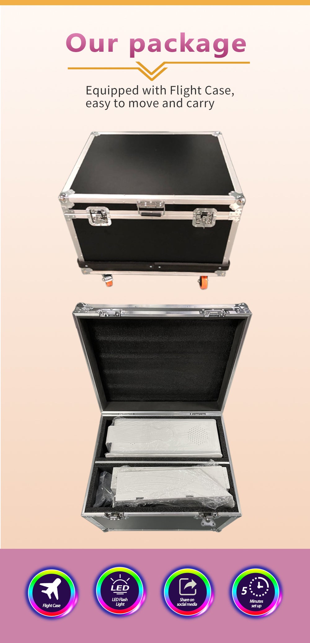 Surface Pro/iPad DSLR Photo Booth | RGB LED Event Booth with Flight Case