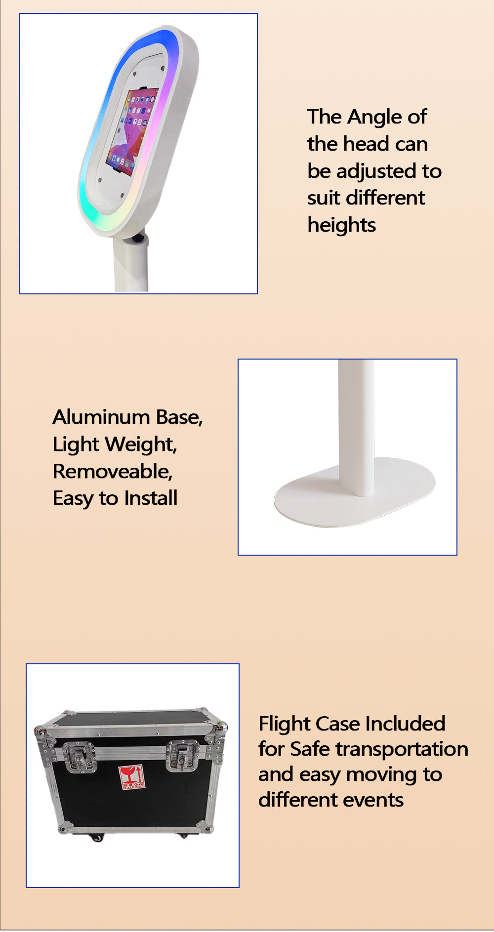 Oval RGB iPad Photo Booth | Lightweight, Customizable, and Ready for Events