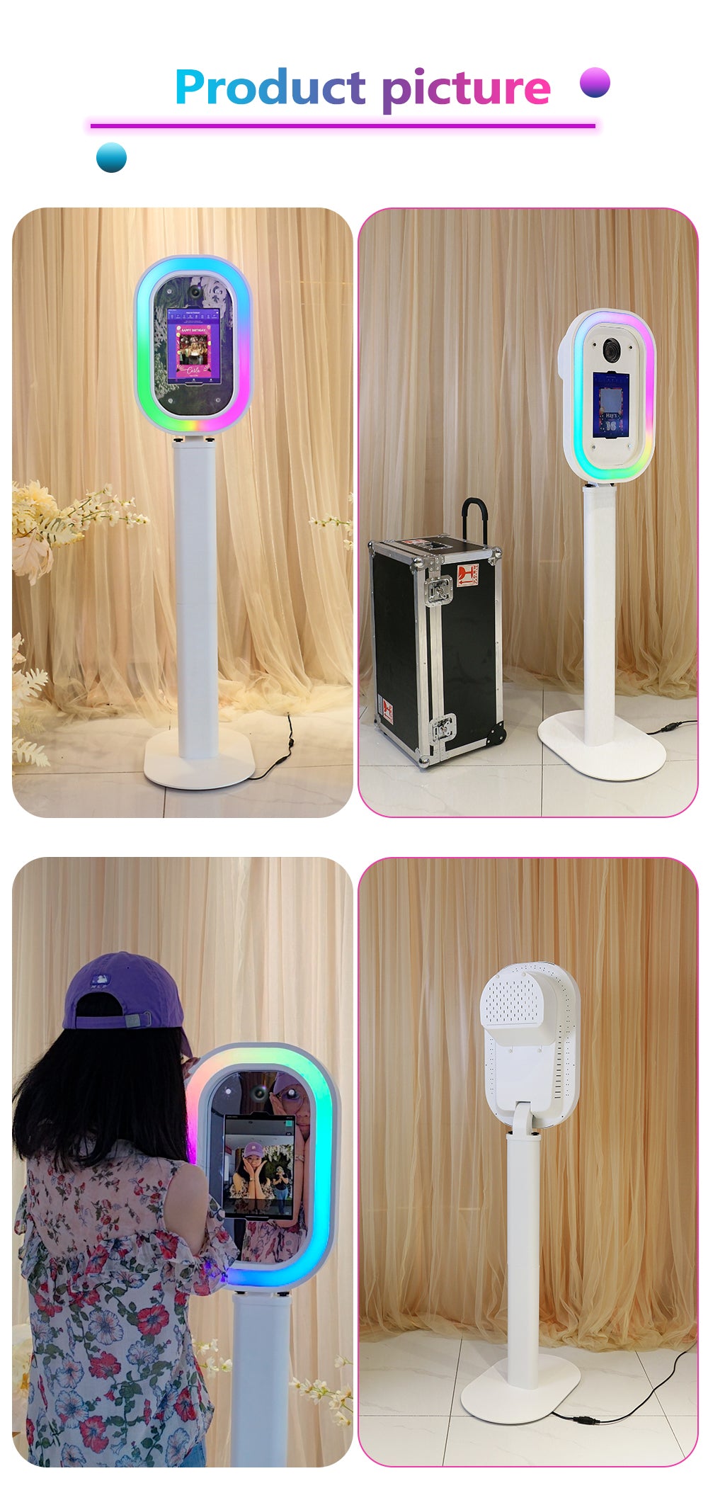 Oval iPad DSLR Camera Photo Booth | Lightweight RGB Ringlight, DSLR & iPad Ready