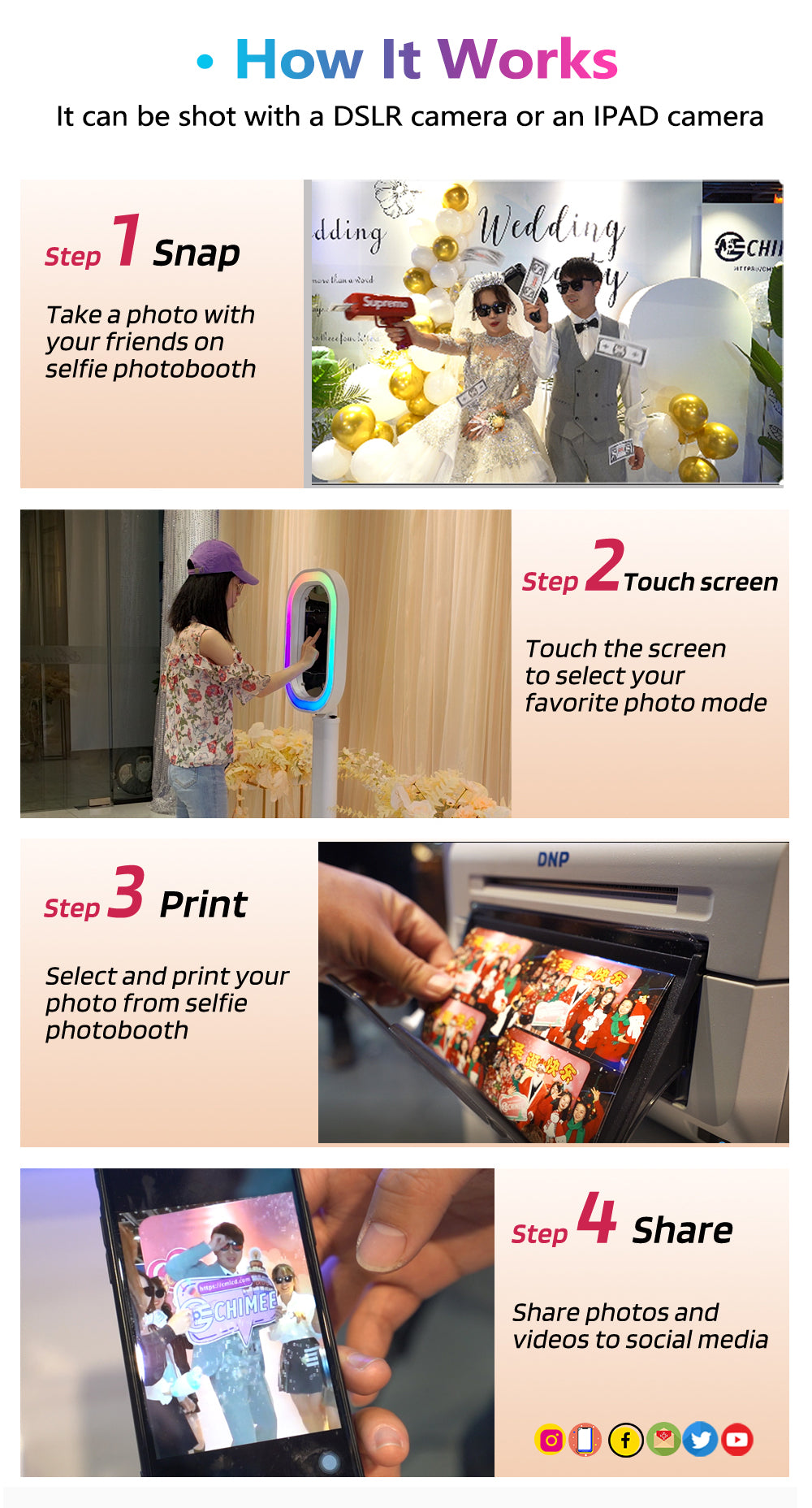 Oval iPad DSLR Camera Photo Booth | Lightweight RGB Ringlight, DSLR & iPad Ready