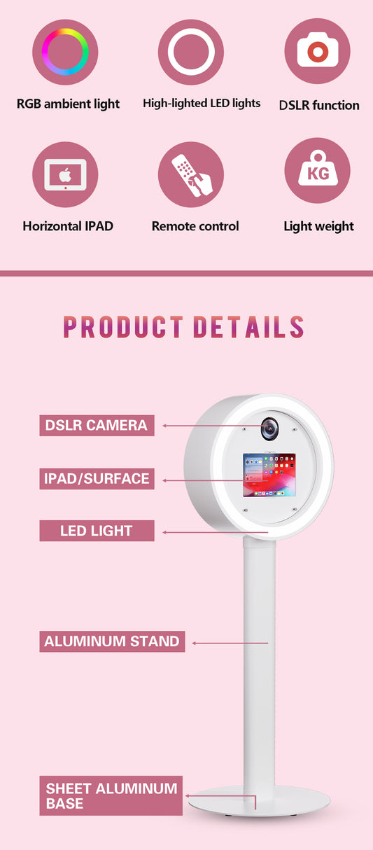 Round iPad DSLR Camera Photo Booth