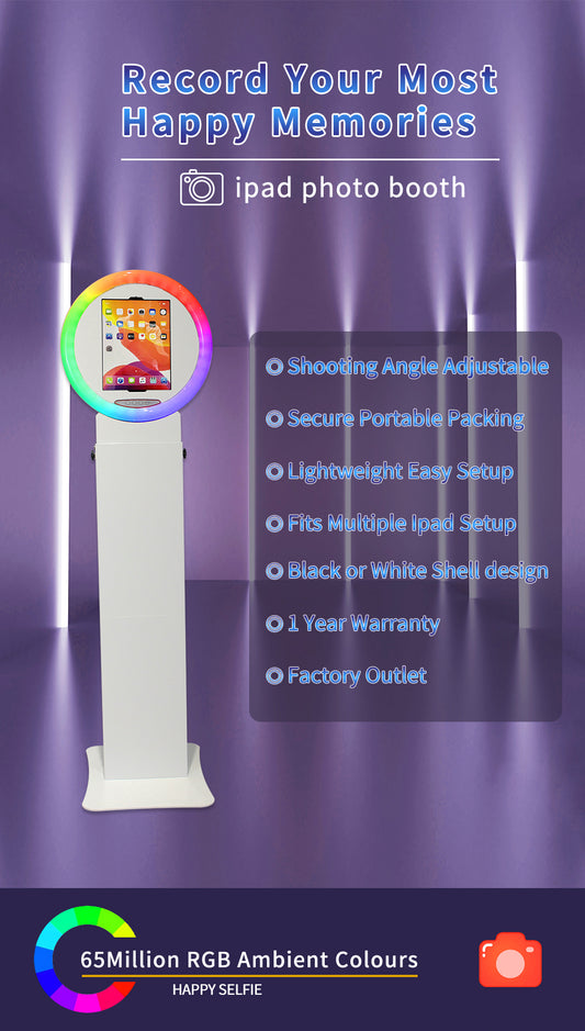 Whether it’s a wedding, party, or corporate event — this iPad Pro Round Photo Booth is your go-to setup for modern, eye-catching, and unforgettable photo moments. It’s lightweight, adjustable, and crafted with precision to deliver high-quality performance in any venue.